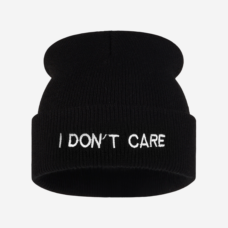 Beanie Cuffed Knit - I DON'T CARE Berretto a Maglia