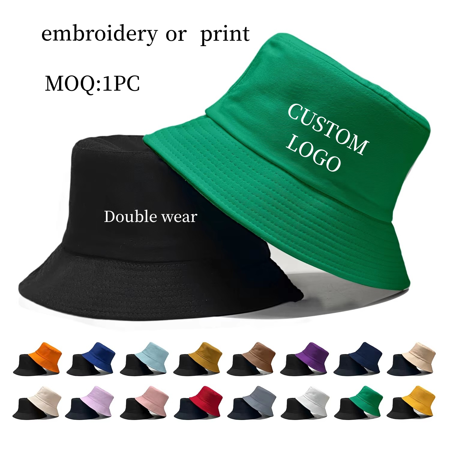Bucket Hat Cotton - Berretto da pescatore doppio lato con